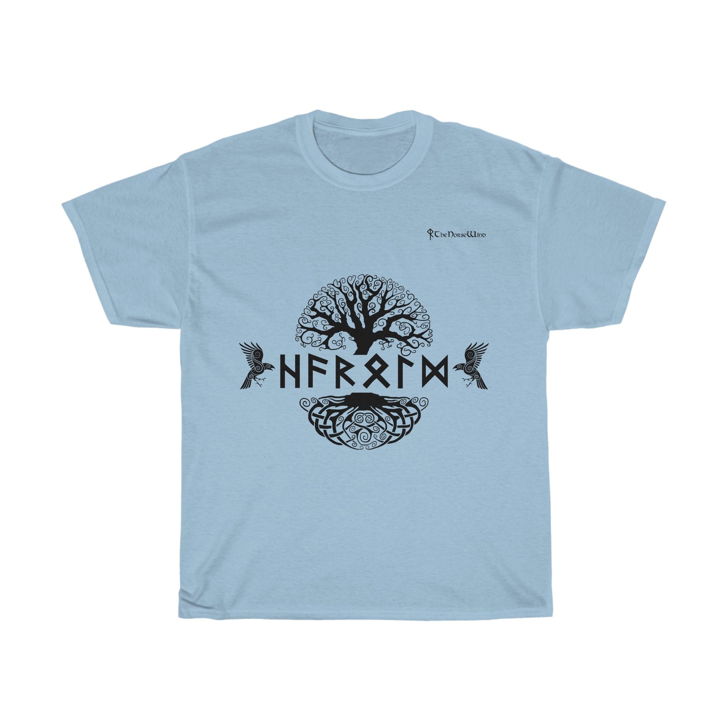 Benutzerdefiniertes Wikinger-T-Shirt, Name in Runen Yggdrasil Ravens T-Shirt S-5XL