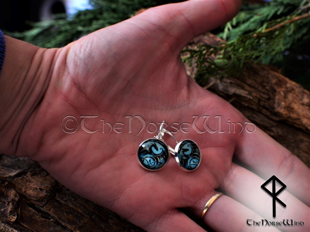 Dragon Earrings, Viking Ear Studs, Viking Jewelry Silver Celtic Jewelry