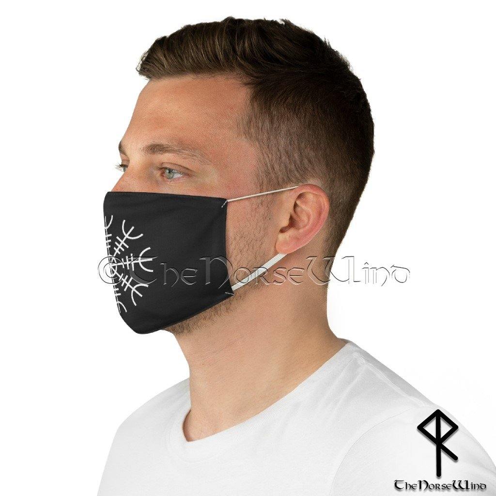 Helm of Awe Face Mask, Viking Aegishjalmur Fabric Face Mask, Double Layer Washable & Reusable Face Cover - TheNorseWind