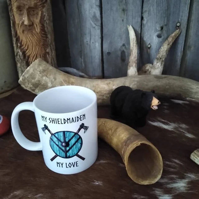 Viking Shieldmaiden Mug, Anniversary Gift for Wife or Girlfriend - TheNorseWind
