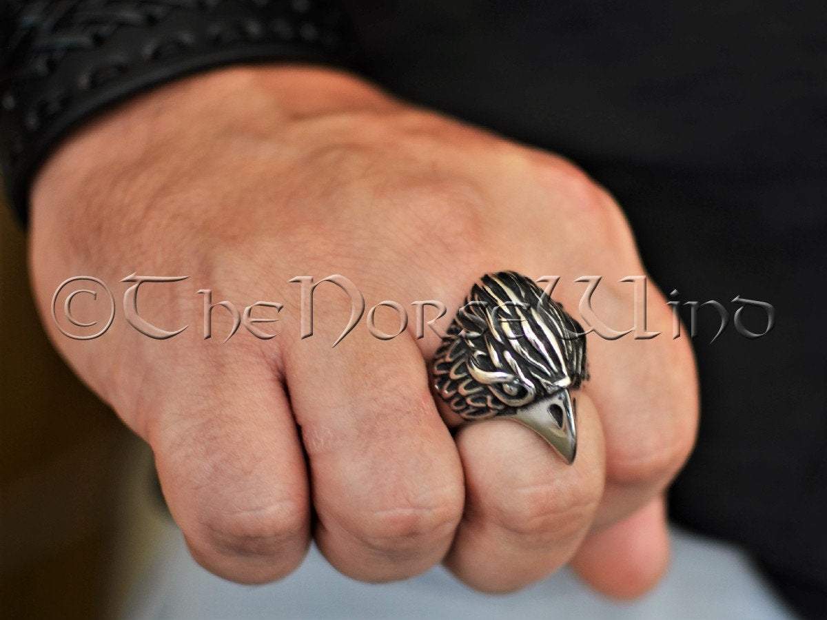 Viking Raven Ring, Odin's Ravens, 925 Sterling Silver Gothic Crow Ring, Viking Ring, Viking Jewelry, Hugin and Munin Ravens, Norse Mythology TheNorseWind