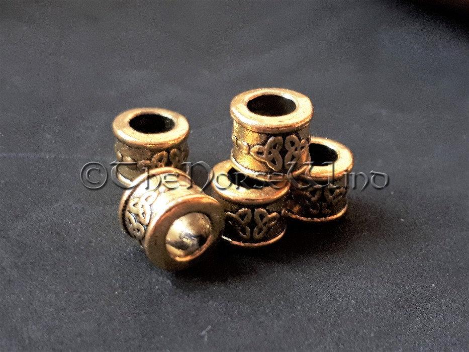 Viking Beard Beads, Celtic Knot Gold Dreadlocks TheNorseWind