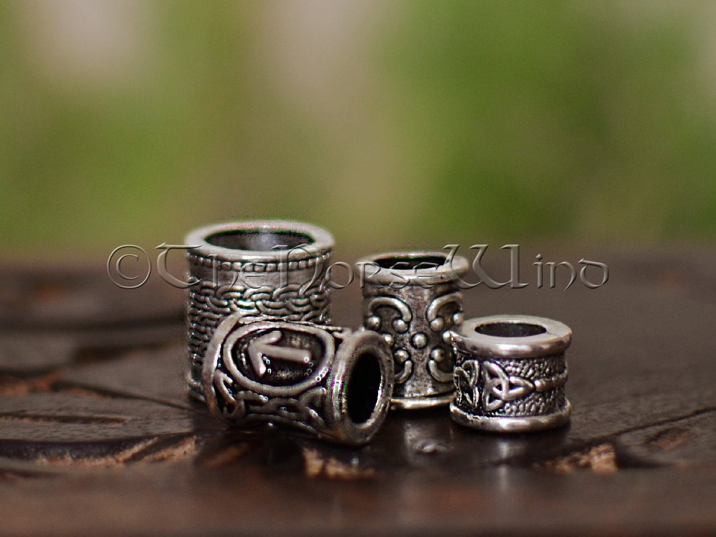 Viking Beard Rings - Set of 4 Beads #1 TheNorseWind