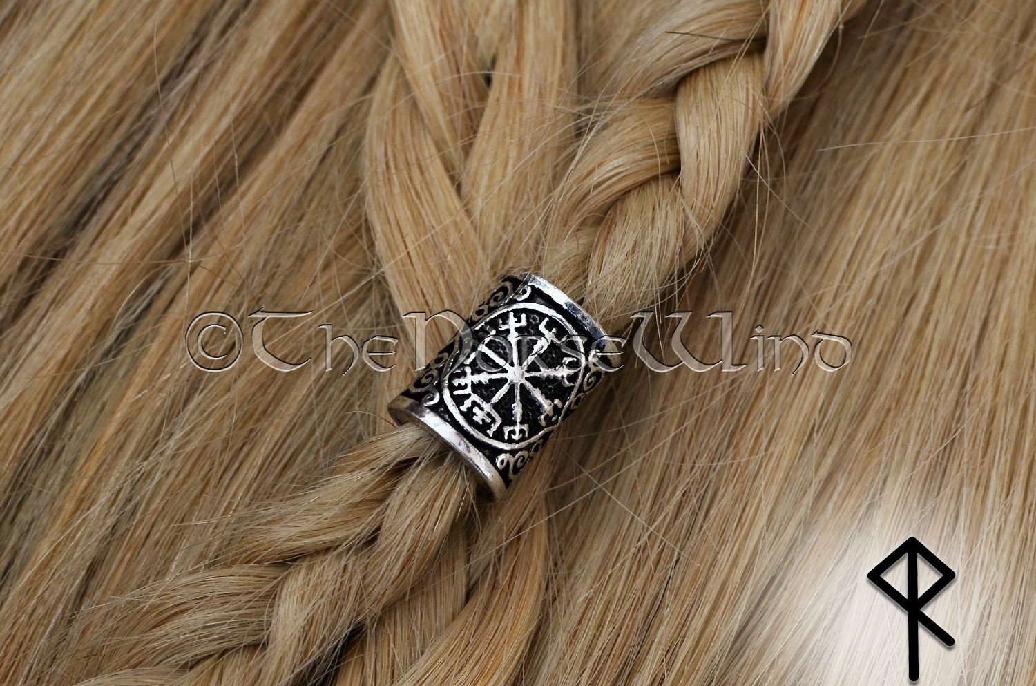 Vegvisir Beard Beads, Viking Compass Hair Rings TheNorseWind
