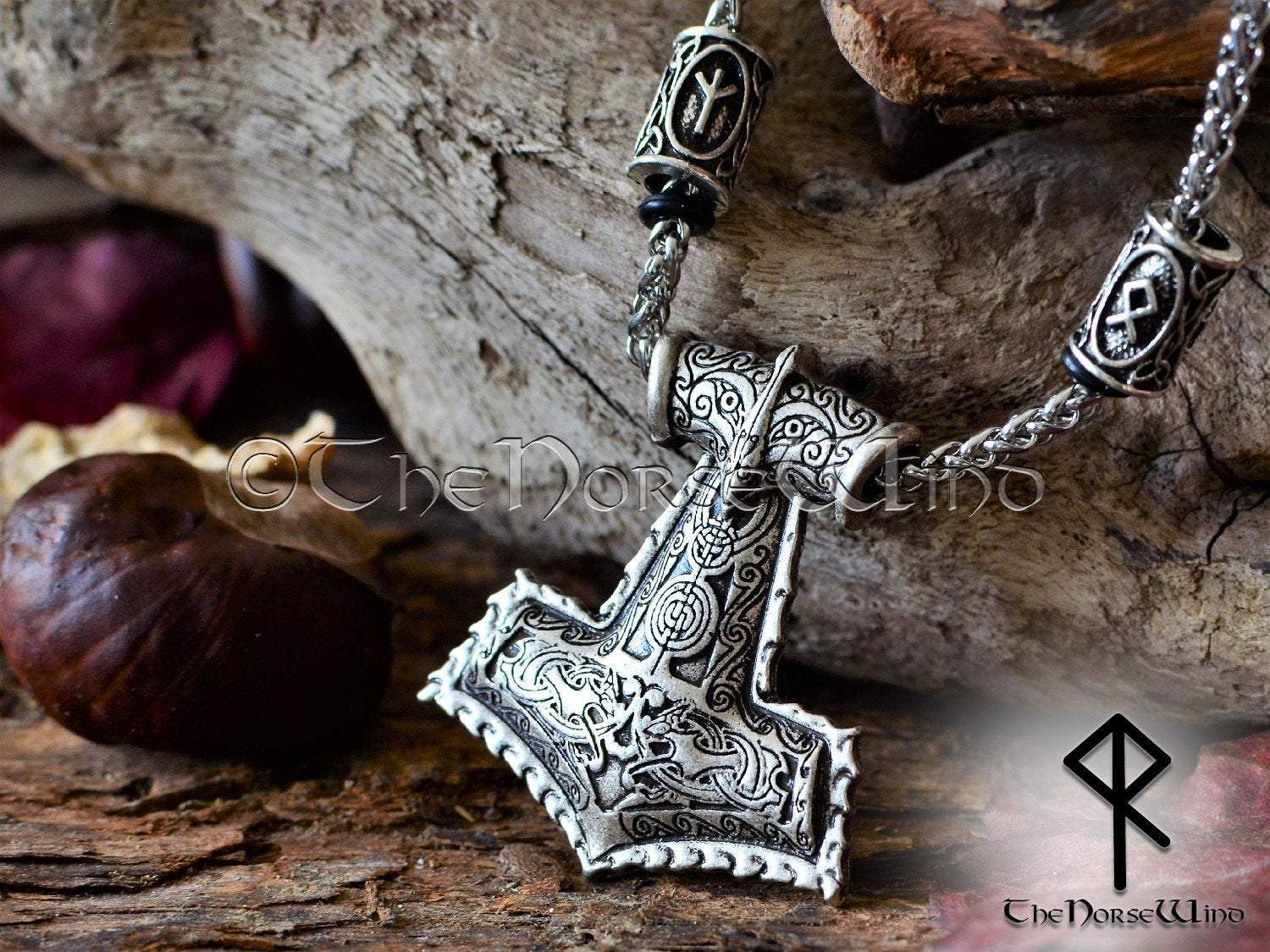 Viking Mjolnir Necklace, Thor's Hammer Runes Necklace Mjolnir Pendant, Viking Jewelry, Strength Amulet Norse Mythology Asatru TheNorseWind