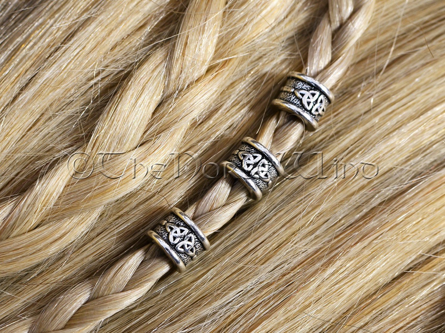 4x Viking Beard Bead Dreadlock Cuff Hair Beads Jewellery Celtic Silver  Tibeta_OZ