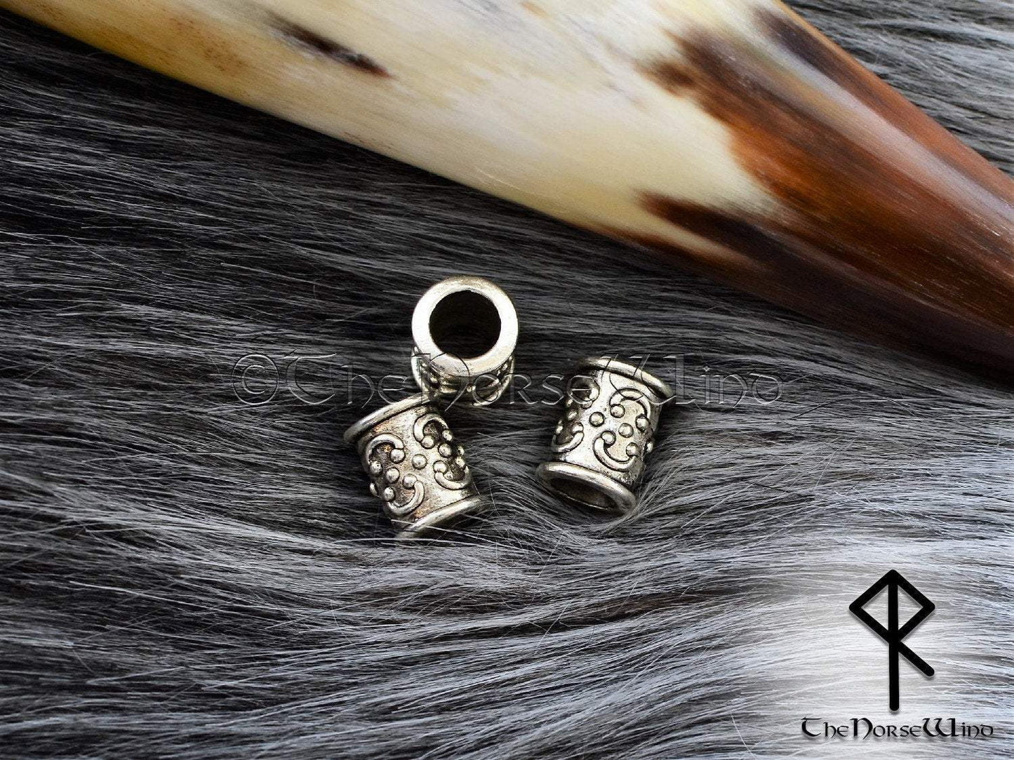 Viking Beard Beads Set of 4 Hair Rings #2 TheNorseWind