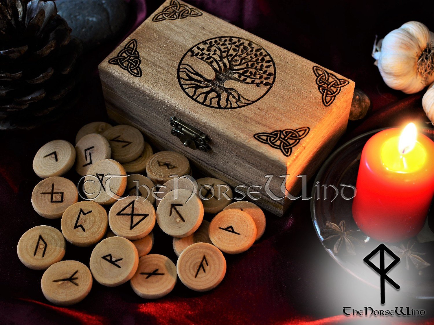 Viking Rune Set with Yggdrasil Box | Elder Futhark Runes- TheNorseWind