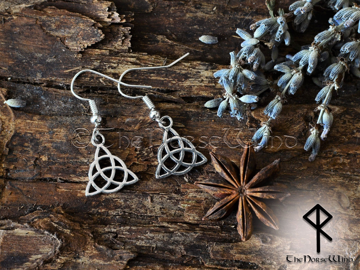 Celtic Knot Earrings Trinity Pagan Earrings Triquetra Viking Earrings Silver Asatru Celtic Jewelry Viking Jewelry Norse TheNorseWind