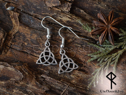Celtic Knot Earrings Trinity Pagan Earrings Triquetra Viking Earrings Silver Asatru Celtic Jewelry Viking Jewelry Norse TheNorseWind