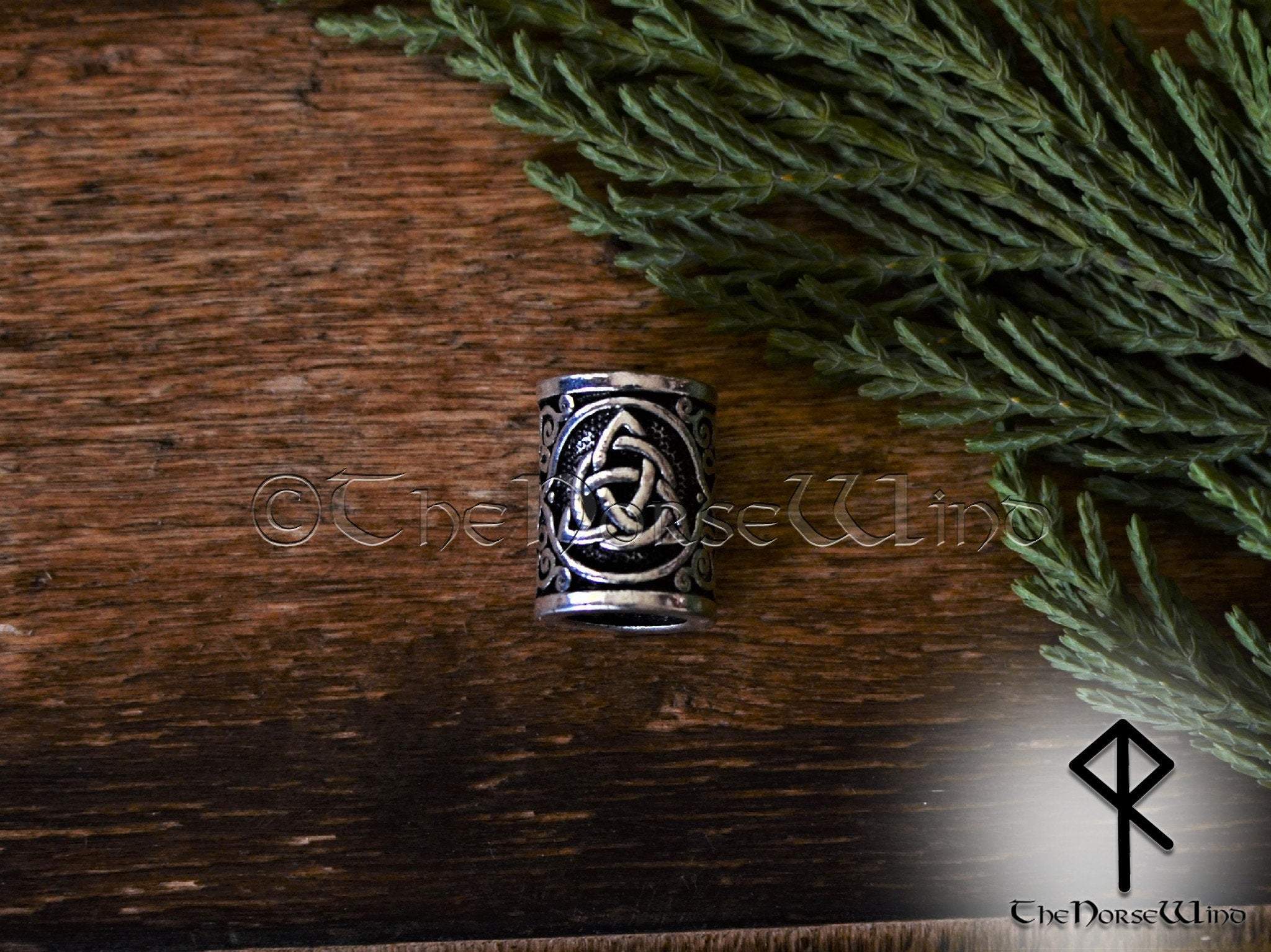 Celtic Knot Beard Beads, Solid Viking Hair Beads, Triquetra TheNorseWind