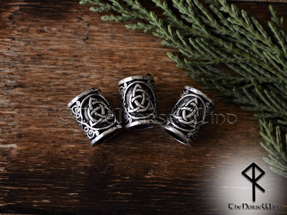 Celtic Knot Beard Beads, Solid Viking Hair Beads, Triquetra TheNorseWind