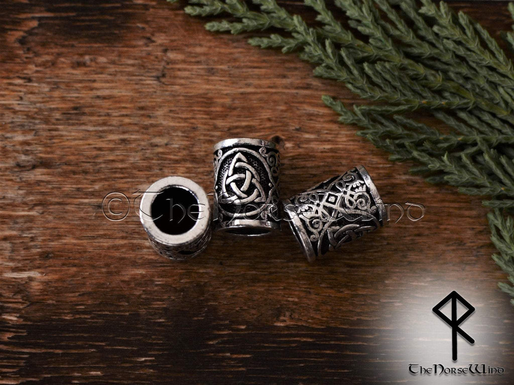 Celtic Knot Beard Beads, Solid Viking Hair Beads, Triquetra TheNorseWind