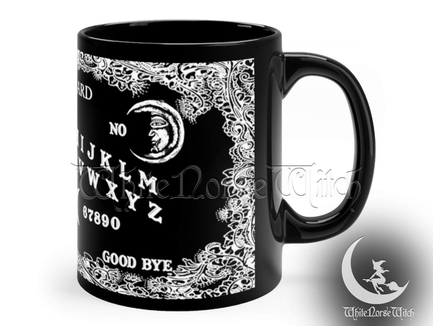 Ouija Mug, Spirit Board Witch Coffee Mug, Witchy Gift - 11oz, Black TheNorseWind