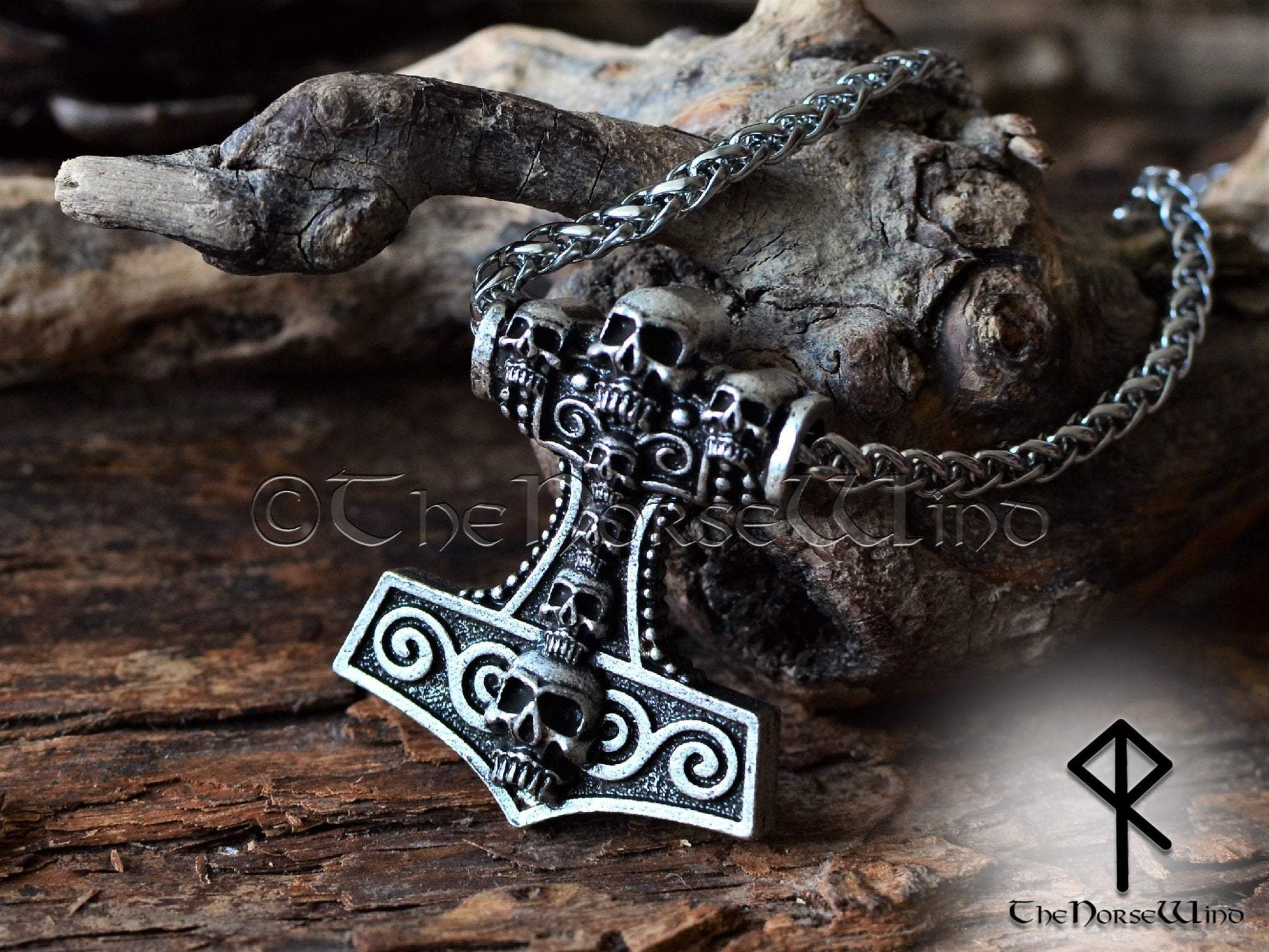 Stainless Steel Mjolnir / Thor's Hammer With Celtic Designs - Norse Spirit