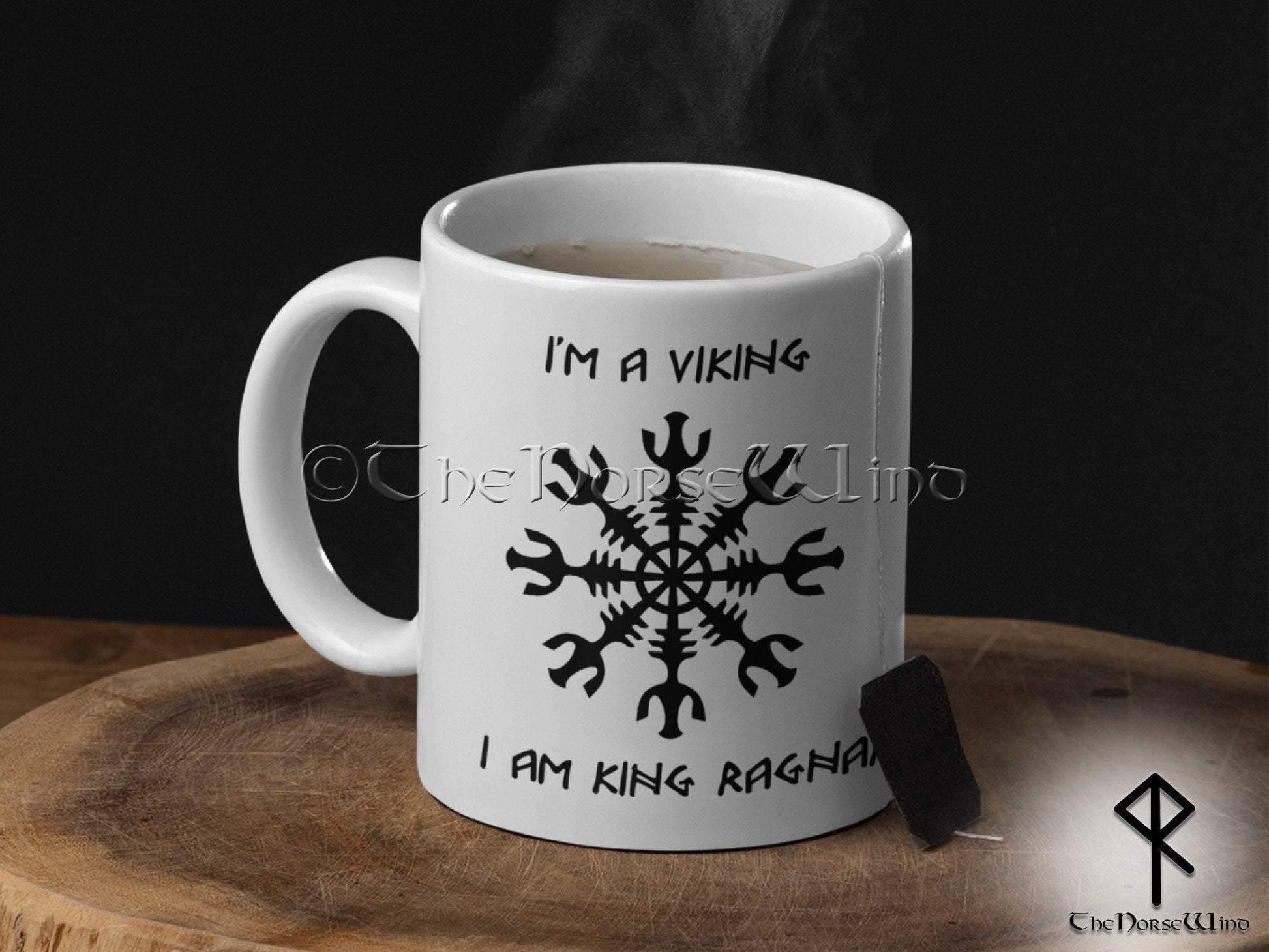 Viking King / Queen Personalized Name Mug, Viking Gift, Helm of Awe Coffee Mug TheNorseWind