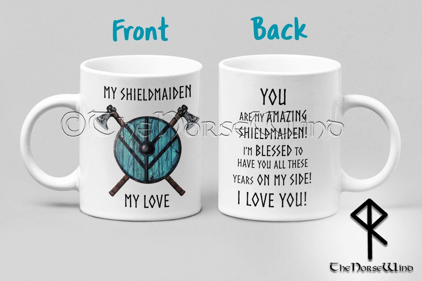 Viking Shieldmaiden Mug, Anniversary Gift for Wife or Girlfriend TheNorseWind