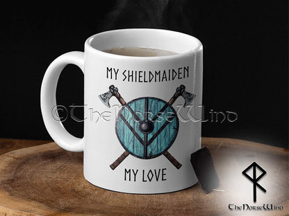 Viking Shieldmaiden Mug, Anniversary Gift for Wife or Girlfriend TheNorseWind