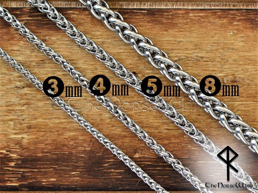 Men's Women's Solid 925 Sterling Silver Spiga Rope Wheat Chain