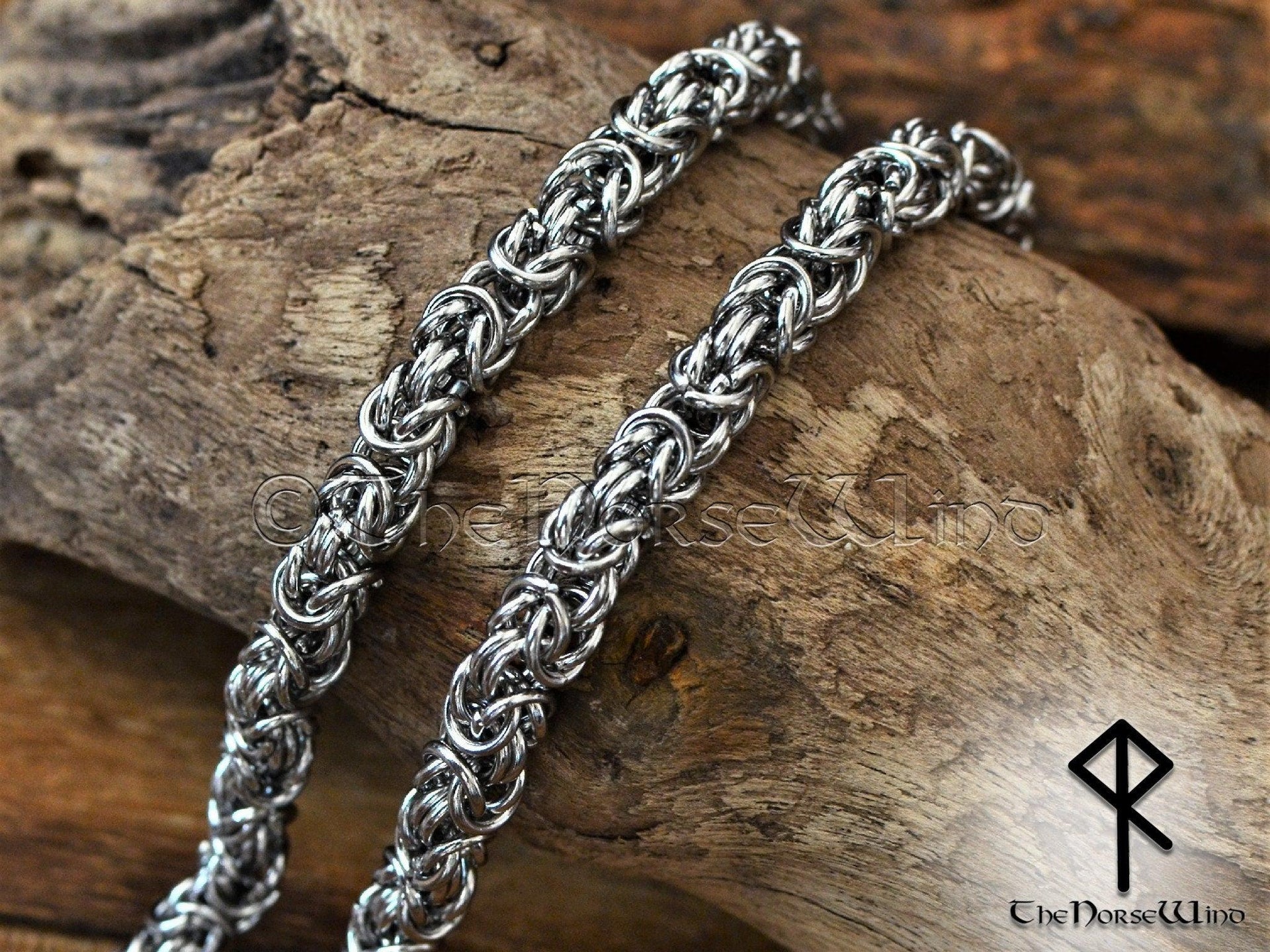 Byzantine Chain Men's Viking Necklace - Steel & Gold | TheNorseWind 4 mm / 60 cm