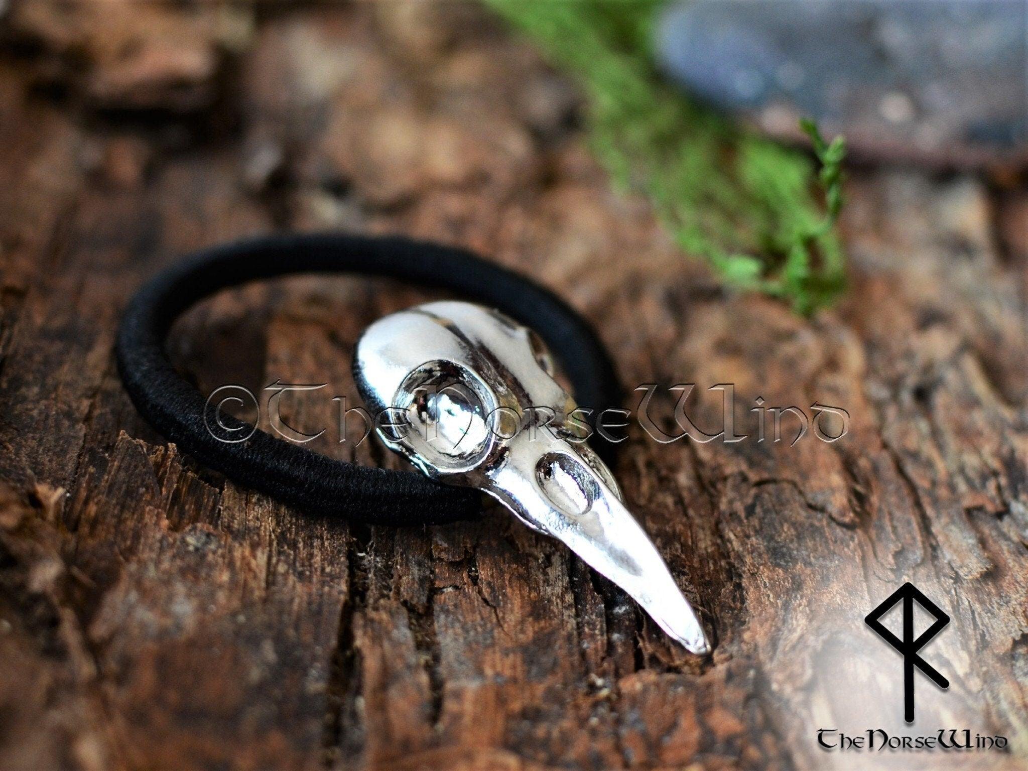 Raven Skull Leather Bracelet - Inked Shop