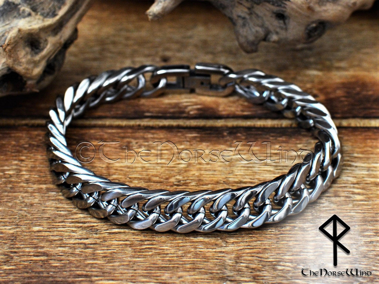 Solid Curb Chain Bracelet 10mm, 316L Stainless Steel - TheNorseWind