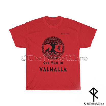 VALHALLA Viking T-Shirt with Yggdrasil Celtic Tree of Life, Unisex S - 5XL - TheNorseWind