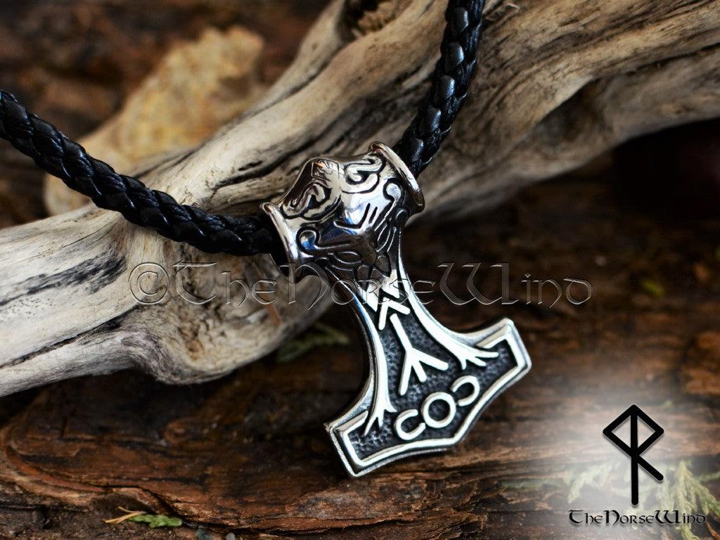Jade Wolf Pendant Necklace for Men. Thor Hammer Necklace. Geri and Freki  Wolves. Mjolnir - Etsy | Thor's hammer necklace, Wolf pendant necklace,  Viking jewelry
