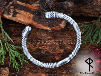 Viking Bracelet, Norse Arm Ring, Steel torc