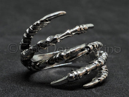 Raven Claw Ring, Viking Crow Ring Odin's Ravens Silver Hugin and Munin TheNorseWind
