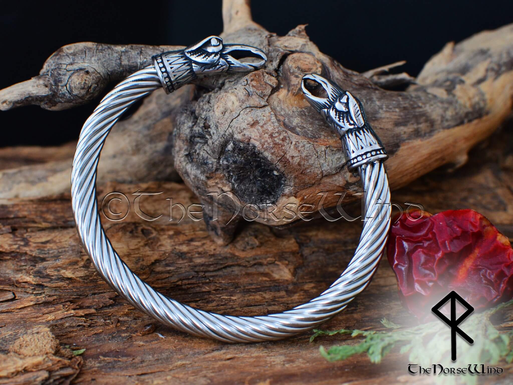 Torc Arm Rings Odin's Ravens Arm Ring, Viking Raven Head Torc Bracelet - TheNorseWind ...