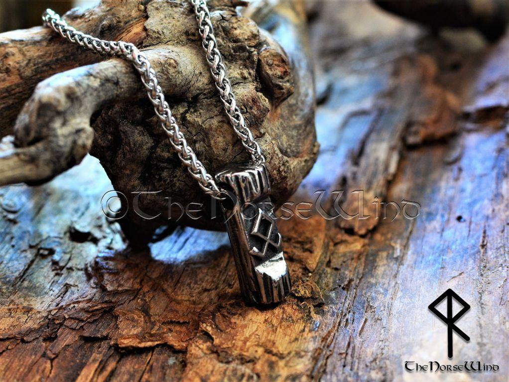 Othala Rune Viking Necklace, Norse Odal Rune Prosperity Amulet, Stainless Steel - TheNorseWind