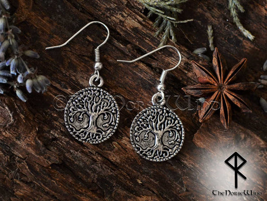 Yggdrasil Viking Earrings, Celtic Tree of Life Earrings, Pagan Jewelry for Her