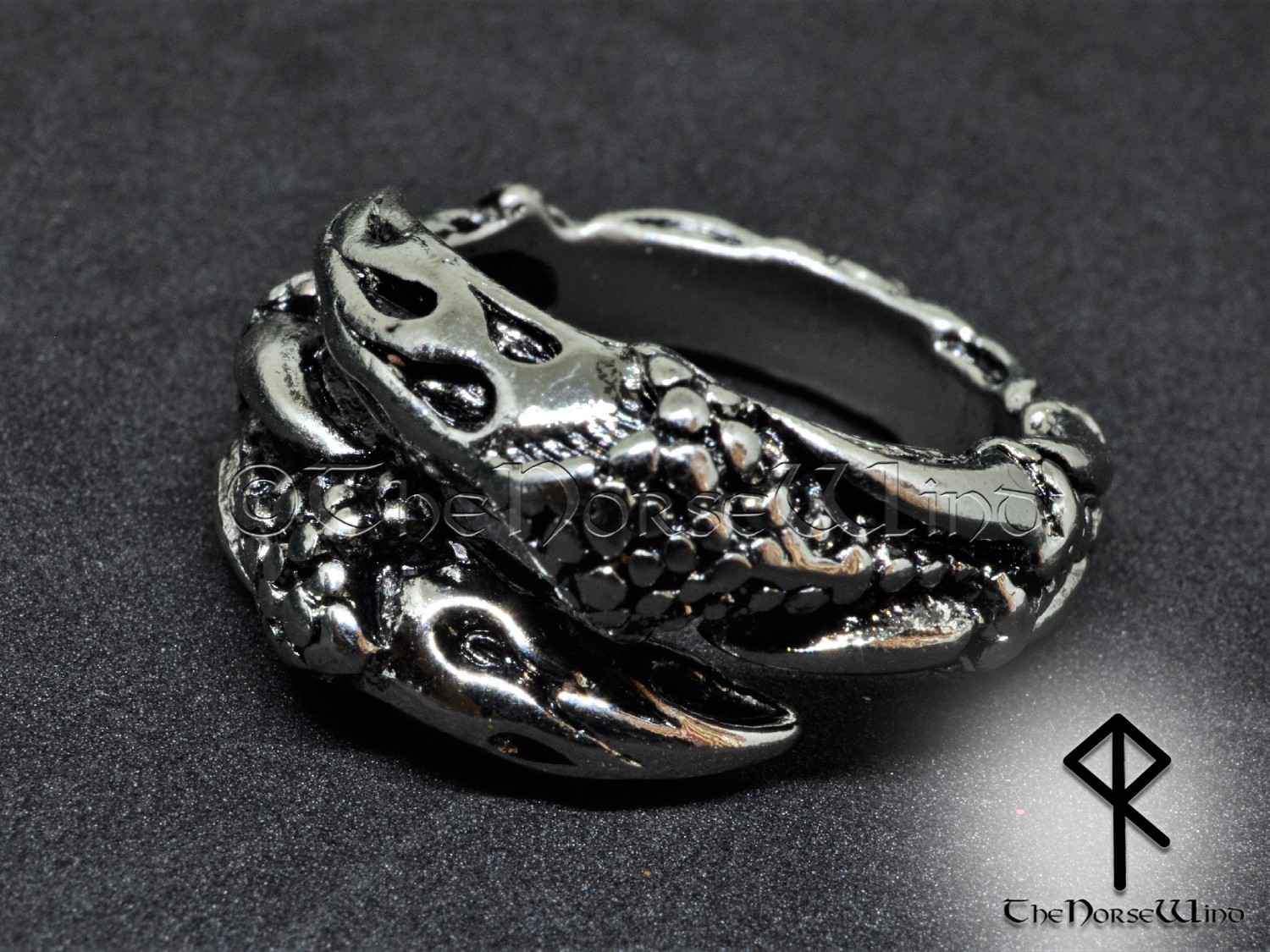 Viking Raven Ring, Hugin and Munin Gothic Crow Ring - The Norse Wind