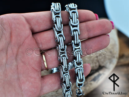 Byzantinische Wikinger-Halskette für Männer und Frauen, hochwertiger Edelstahl