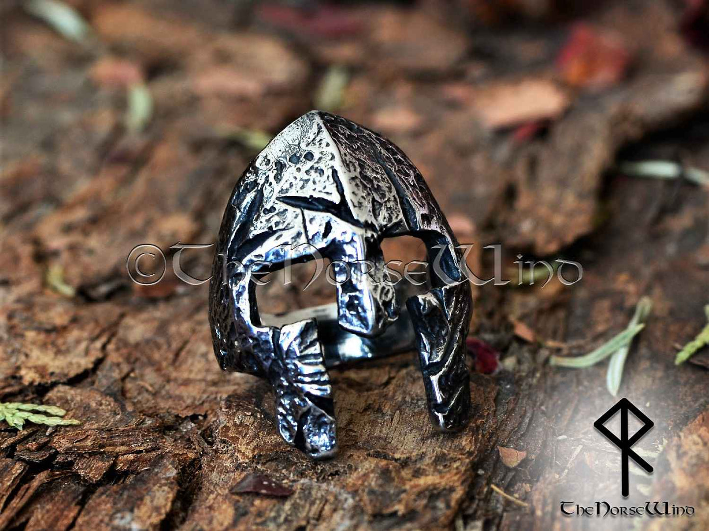 Viking Helmet Ring, Norse Warrior's Antique Silver Men Ring - TheNorseWind