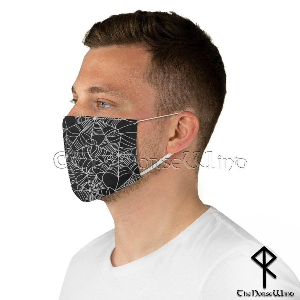 Goth Face Mask - Spider Web Face Mask Halloween Cover, Black Unisex Mask - TheNorseWind