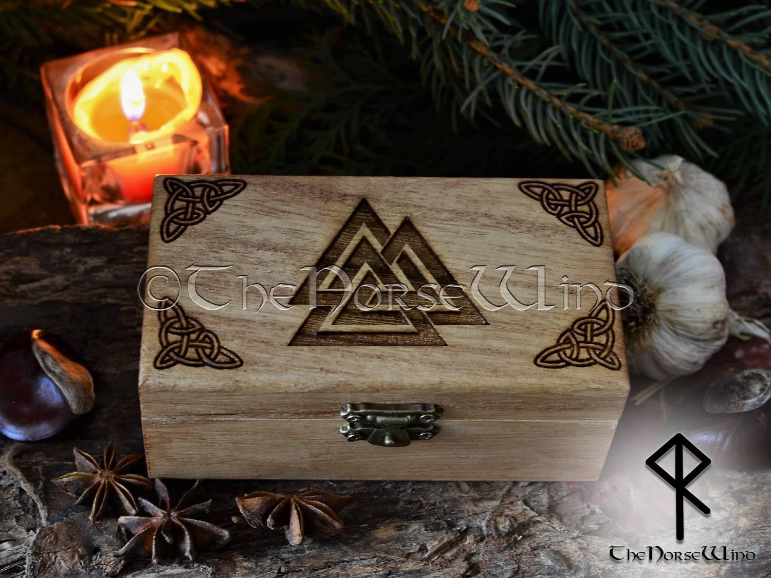 Valknut Box, Viking Decor Norse Runes / Tarot Box, Viking Altar - TheNorseWind