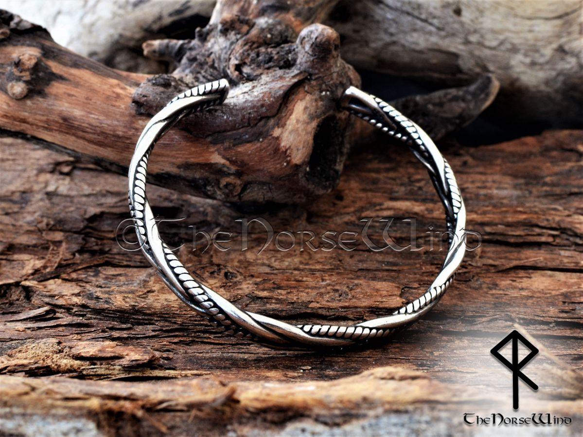 Viking Bracelet Twisted Armring 925 Sterling Silver - TheNorseWind