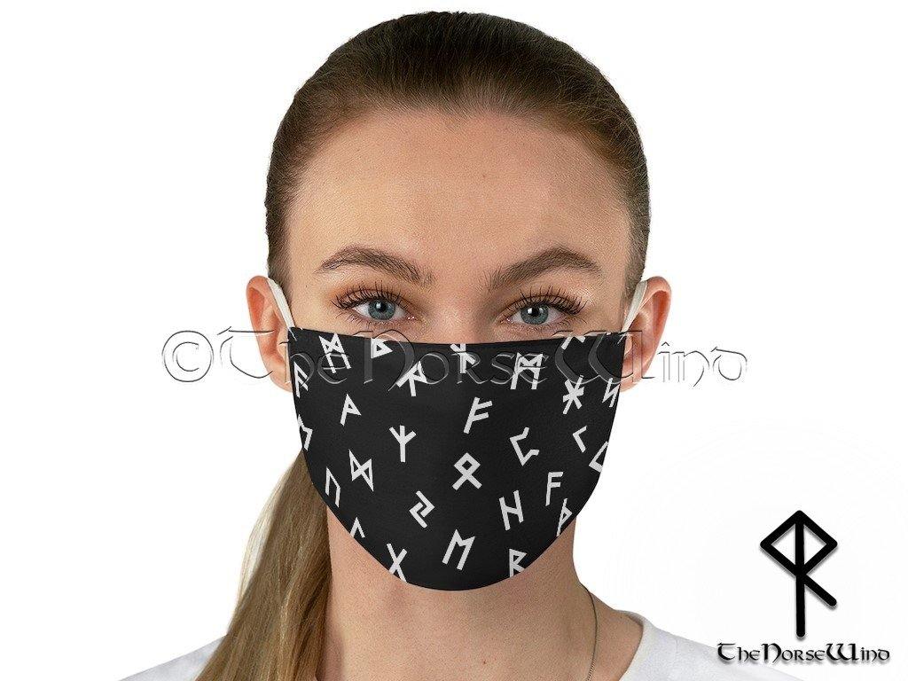 Viking Runes Face Mask - Reusable and Washable 2 Layers Fabric Face Cover - TheNorseWind