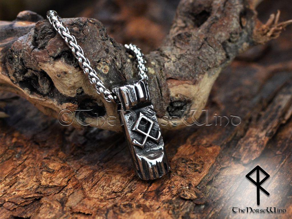 Othala Viking Necklace, Norse Odal Rune Steel Pendant - TheNorseWind