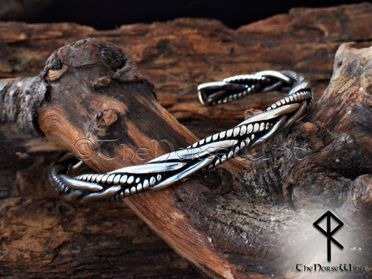 Viking Bracelet Twisted Armring 925 Sterling Silver - TheNorseWind