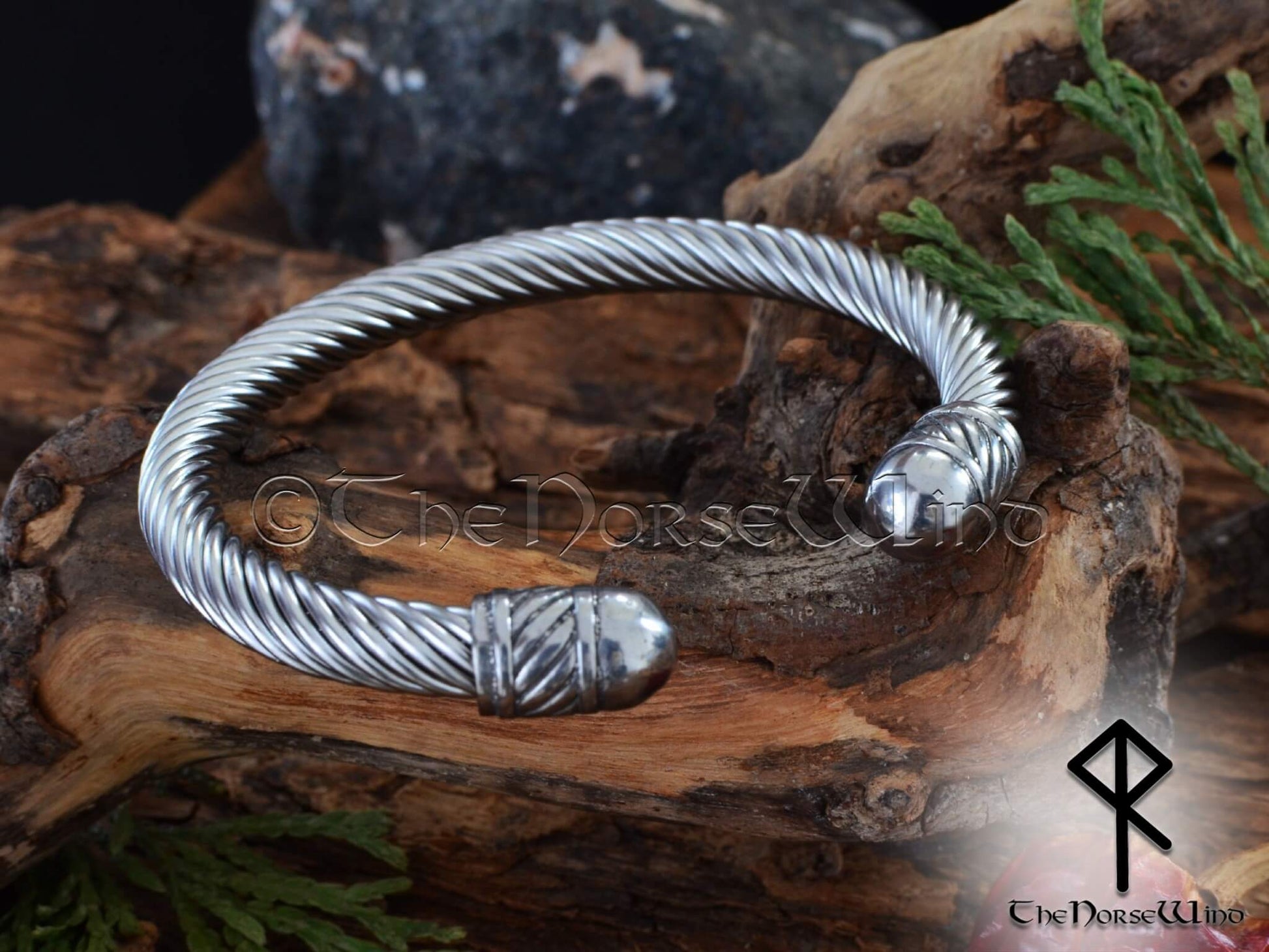 Viking Bracelet, Norse Arm Ring, Steel Ragnar Torque-the norse wind