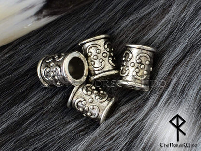 Celtic Beard Beads Silver Hair Rings TheNorseWind