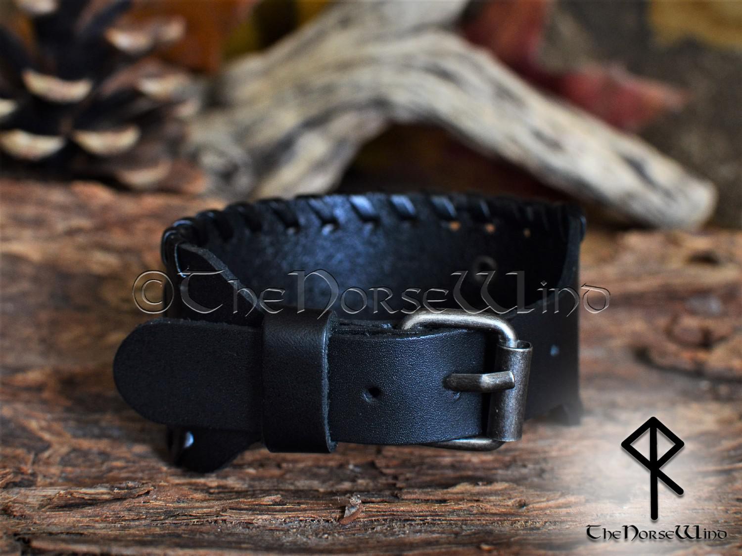  Mjolnir Thor's Hummer Black Leather Viking Bracelet Fathers Day  Dad Gift for Men - Mens Leather Cuff Wristband - Genuine Leather Viking  Punk Lv Axe Сuffs - Size 6-7 inches 90mc : Handmade Products