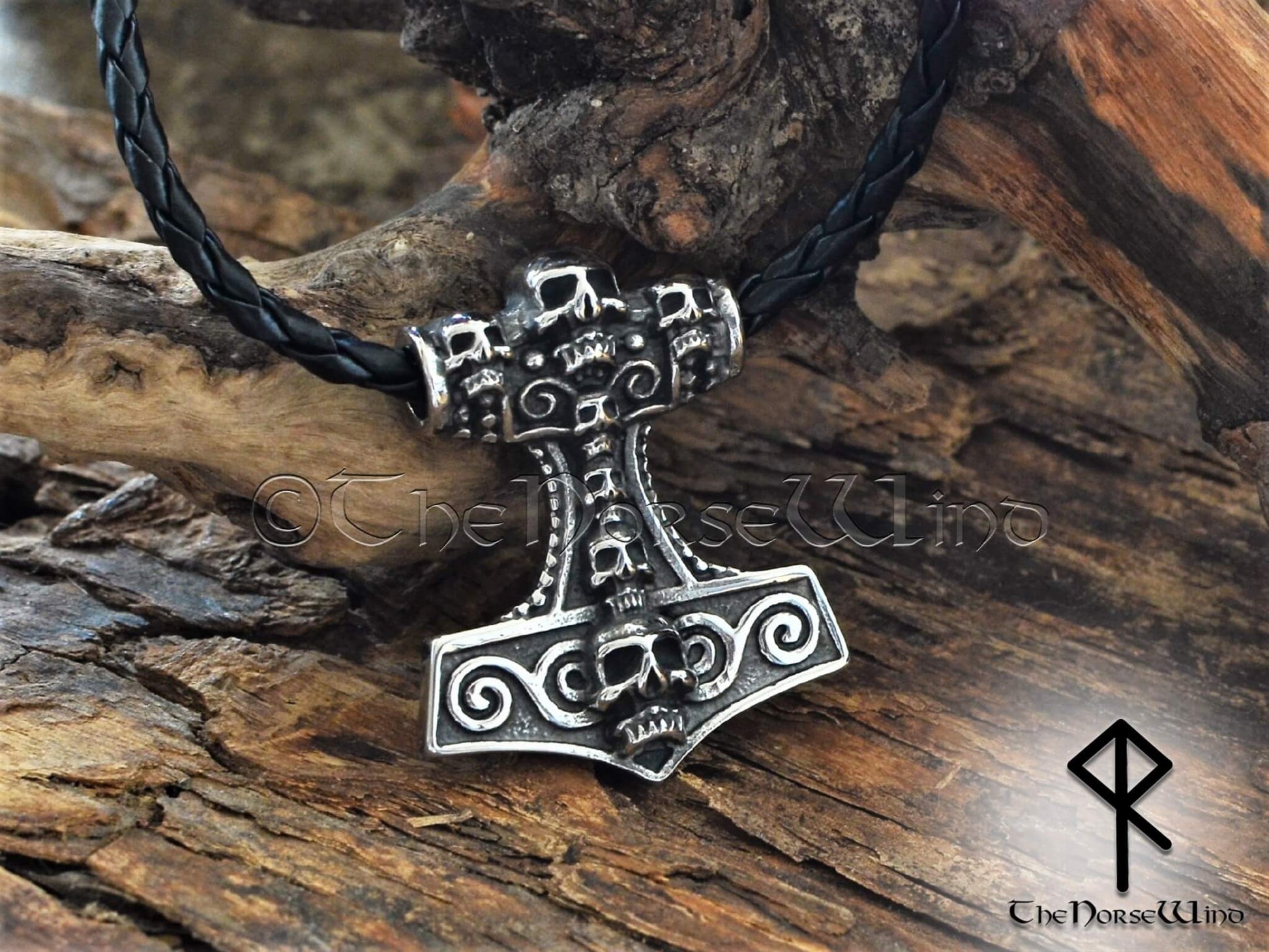 Thor's Hammer Viking Necklace, Norse Mjolnir Pendant - TheNorseWind