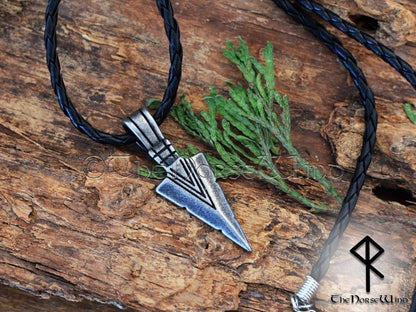 Gungnir Viking Necklace, Odin's Spear Head Pendant