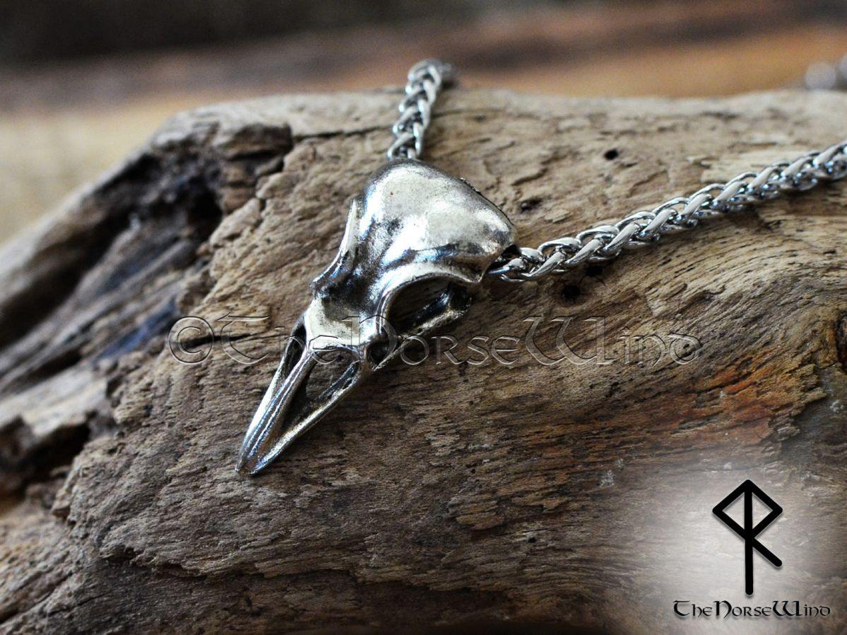 Silver Raven Skull Necklace - Miche McClendon