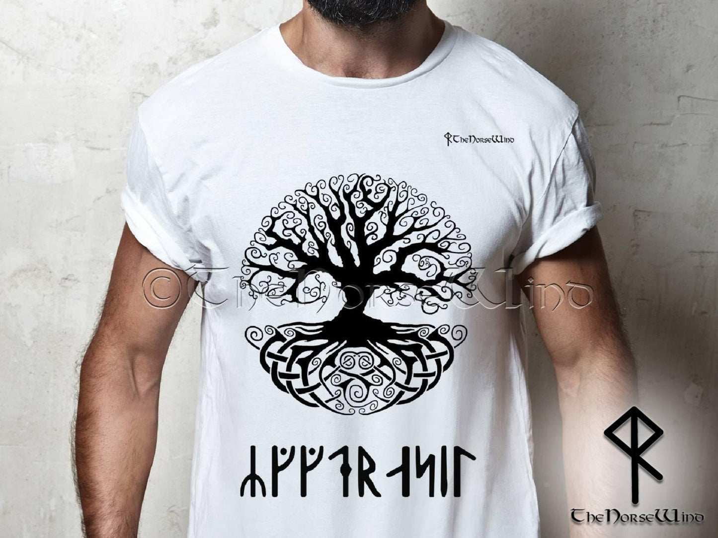 Yggdrasil Viking T-Shirt, Celtic Tree of Life Runes Tee S-5XL - TheNorseWind