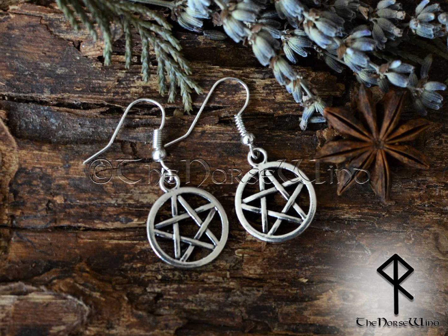Pentacle Earrings, Pentagram Witch Jewelry Wicca Earrings, Pagan Earrings, Tribal Earrings, Gothic Jewelry, Witchy Gift TheNorseWind